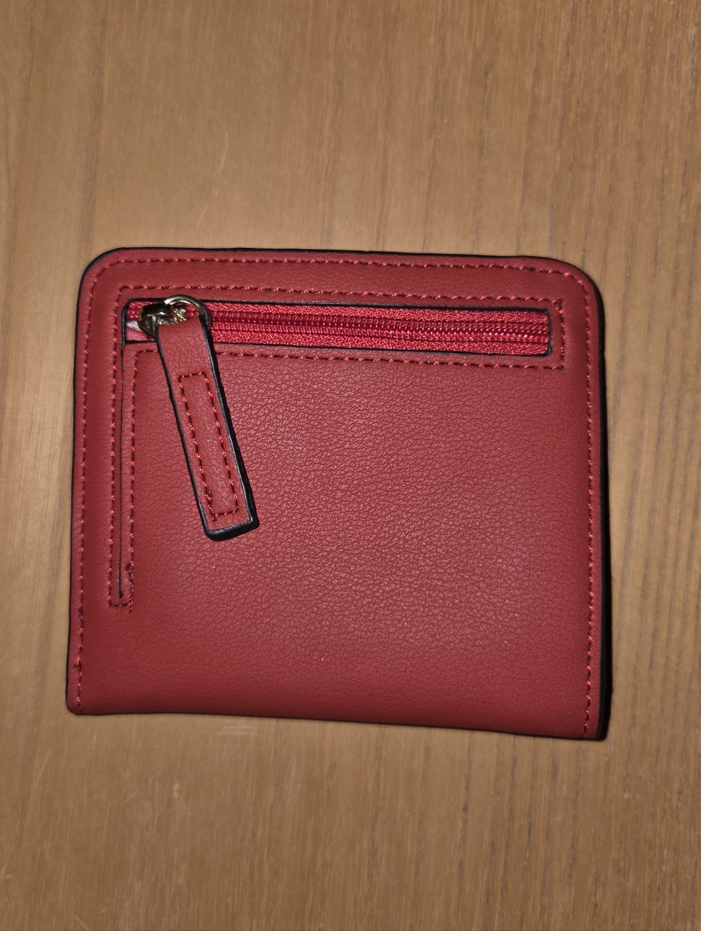 Compact Red Zip Wallet